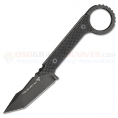 DoubleStar Ahab-X Tanto Karambit Knife Fixed (3.0 Inch SK5 Black Tanto Blade) Black G10 Handle + Black Boltaron Sheath DSKI101