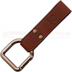 Casstrom Sweden No.3 Cognac Dangler (Aluminum D-Ring Carabiner) 3mm Thick Cognac Brown Cowhide Leather Belt Loop CI10108