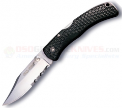 Cold Steel Medium Voyager Clip Point Folding Knife (3.0 Inch AUS-8A Satin Combo Blade) Black Griv-Ex Handle 29MCH