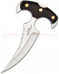 Hibben Knives Vulcan Full-Tang Push Dagger Knife Fixed (5.63 Inch Mirror Polished Stainless Blade) Black Pakkawood Handle + Leather Belt Sheath GH5083