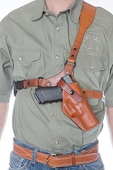 Guides Choice Alaskan Guide Leather Chest Holster (Fits Glock 40 MOS 10mm with or without Reflex Sight) Used-Excellent Condition
