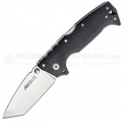 Cold Steel Demko AD-10 Lite Tri-Ad Lock Folding Knife (3.5in AUS-10A Tanto Satin Plain Blade) Black GFN Handle FL-AD10T