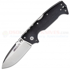 Cold Steel Demko AD-10 Lite Tri-Ad Lock Folding Knife (3.5in AUS-10A Drop Point Satin Plain Blade) Black GFN Handle FL-AD10