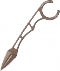 TOPS Knives Papa Delta Dagger Neck Knife Fixed (1.63 Inch Double-Edge 1095HC Blade) Bronze Skeletonized Handle + Kydex Neck Sheath PD-01