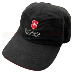 Victorinox Swiss Army Cross & Shield Black Baseball Cap with Red Trim (One Size Fits All) VN40915