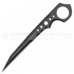 United Cutlery Undercover CIA Stinger Gen II Karambit Dagger Boot Knife Fixed (3.5 in. 3Cr13 Black Wharncliffe Blade) Black Skeletonized Steel Handle + Zytel Sheath UC3513