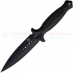 Begg Knives Filoso Dagger Knife Fixed (5.50 Inch AUS-10A Black Double-Edge Dagger Blade) Black Polymer Handle + Kydex Sheath BG026