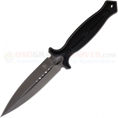 Begg Knives Filoso Dagger Knife Fixed (5.50 Inch AUS-10A Gray Double-Edge Dagger Blade) Black Polymer Handle + Kydex Sheath BG028