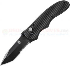 Gerber Fast Draw Tanto Spring-Assisted Folding Knife (3 Inch Black Combo Tanto Blade) Black GFN Handle 31-001751