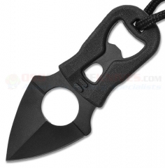 Camillus Heater 2 Boot/Neck Knife Fixed (1.75 Inch 420 Single-Edge Black Stainless Blade) Black FRN Handle + Molded Plastic Sheath 19406