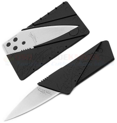 CardSharp 2 Credit Card Style Covert Folding Knife (2.6 Inch Satin Finished Surgical Steel Blade) Black Plastic Body w/ Snap Lock IS1  ISCARDS2