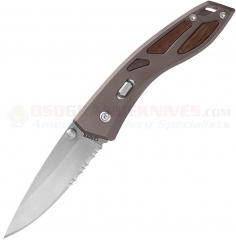 Gerber Statesman FAST Spring Assisted Folding Knife (2.80 Inch Drop Point Satin Combo Blade) Aluminum Handle w/ Wood Inlays 30-000167