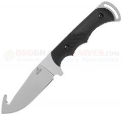Gerber Freeman Guide Gut Hook Hunting Knife Fixed (4.0 Inch Guthook Bead Blast Plain Blade) Black TacHide Handle + Nylon Sheath 31-000589