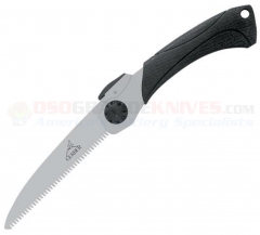 Gerber Gator Exchange-A-Blade Folding Saw (6.65 Inch Coarse Wood-Cutting Blade) Stainless Handle w/ Gator Grip Overmold + Black Sheath 41455