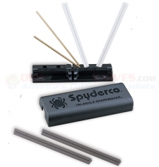 Spyderco 204MF Tri-angle Sharpmaker Sharpener Sharpening Kit (Medium and Fine Grit Triangle Rods) Storage Case Base