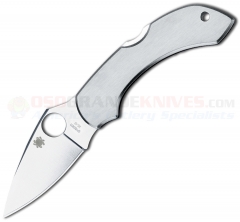 Spyderco C28P Dragonfly Lockback Folding Knife (2.3 Inch VG10 Satin Plain Blade) Stainless Steel Handle