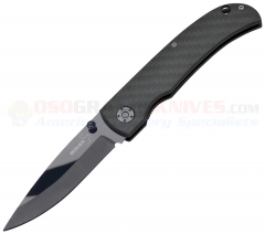 Boker Plus Anti-Grav Liner Lock Pocket Knife (3.25 Inch Ceramic Black Plain Blade) Carbon Fiber Handle 01BO036