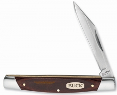 Buck Knives 379 Solo Pocketknife (2.25 Inch 420J2 Satin Plain Clip Point Blade) Wood Grain Handle w/ Nickel Silver Bolsters 0379BRS