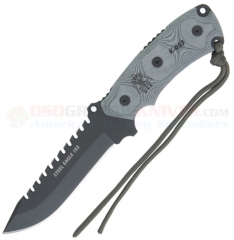 TOPS Knives Steel Eagle 105 Hunter Fixed (5.0 Inch 1095 Carbon Black Plain Sawback Blade) Micarta Handle + Kydex Sheath 105HP