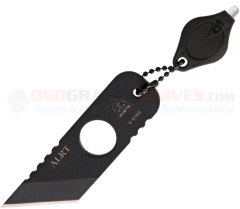 TOPS Knives ALRT Neck Knife Fixed (1095HC Black Plain Blade) LED Flashlight + Kydex Sheath TPALRT01