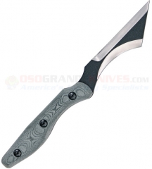 TOPS Knives Back Bite Tactical Defense Knife Fixed (4.0 Inch 1095HC Black Plain Blade) Gray Micarta Handle + Kydex Sheath BKBT-01