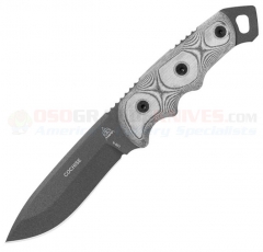 TOPS Knives Cochise Ranger Knife Fixed (4.5 Inch 1095HC Gray Plain Blade) Gray Micarta Handle + Kydex Sheath CO55 TP55