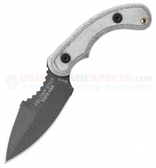 TOPS Knives Laci Szabo Felony Stop Dagger Fixed (3.5 Inch 1095HC Double-Edge Spear Point Plain Blade) Gray Micarta Handle + Kydex Sheath FELS-01