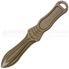 TOPS Knives NUK-01 Nuk Knife Single (3.25 Inch Coyote Tan Partially Serrated Plastic Blade) Poly Resin Construction NUK01CT