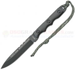 TOPS Knives Ranger Bootlegger Knife Fixed (5.0 Inch 1095HC Black Plain Blade) G10 Handle + Nylon Sheath RBL-01