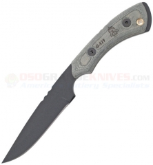 TOPS Knives Skinat Hunting Skinning Knife Fixed (3.87 Inch 1095HC Black Plain Blade) Gray Micarta Handle + Kydex Sheath SK521