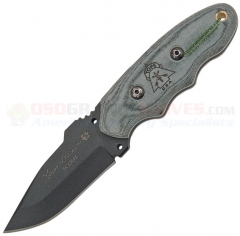TOPS Knives Tracker Scout Knife Fixed (3 Inch Black 1095HC Plain Blade) Micarta Handle + Kydex Sheath TBS010