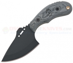 TOPS Knives Wolf Pup XL Fixed (3.50 Inch 1095HC Black Plain Blade) Micarta Handle + Kydex Sheath WP011