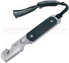 Boker Plus Cop Tool Multifunctional Knife Fixed (1.75 Inch 440C Bead Blast Serrated Rescue Blade) G10 Handle + Leather Sheath 02BO300