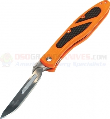 Havalon Piranta Edge Pro Trophy Skinner Folding Knife (Uses 2.75 Inch #60XT Scalpel Blade) Blaze Orange ABS Handle + 12 Extra Blades + Free Holster XT60EDGE