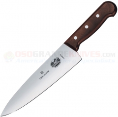 Victorinox Chefs Knife (8 Inch High Carbon Stainless Steel Plain Blade) Rosewood Handle VN5.2060.20 (Old Sku 40020)