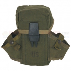 GI M-16 Magazine Pouch (Used 30 Round Pouch-Holds 3 Mags!) Olive Drab Nylon Construction w/ 2 Grenade Pockets + 2 Metal Belt Keepers ATLA-6453