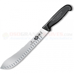 Victorinox Butcher Knife (10 Inch Straight Granton Edge High Carbon Stainless Steel Blade) Black Fibrox Handle 40638 