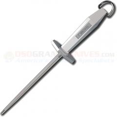 Victorinox Sharpening Steel Rod Sharpener (7 Inch Round Regular Cut) White Plastic Handle 7.8991.11 (Old Sku 40680)