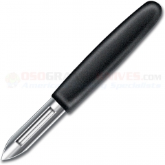 Victorinox Potato Peeler Right Left Hand (2.25 Inch High Carbon Stainless Steel Double-Edge Blade) Black Nylon Handle 5.0203.S (Old Sku 40694)