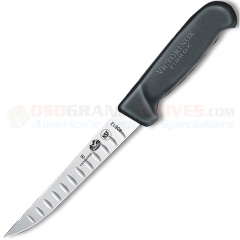 Victorinox Boning Knife (6 Inch Wide Stiff Granton Edge Blade) Black Fibrox Handle 5.6023.15 (Old Sku 40812)