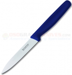 Victorinox Paring Knife (4 Inch Spear Point Stainless Steel Plain Blade) Large Blue Polypropylene Handle 5.0702.S (Old Sku 42605)