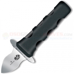 Victorinox Oyster Knife with Finger Guard (2.0 Inch Stainless Steel Blade) Black Fibrox Handle 7.6399.1 (Old Sku 44691)