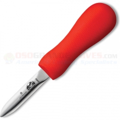Victorinox Providence Style Oyster Knife (2.75 Inch High Carbon Stainless Steel Blade) Red SuperGrip Handle 7.6399.2 (Old Sku 44692)