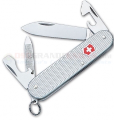 Victorinox Swiss Army Cadet Pocket Knife (3.25 Inch Ribbed Silver Alox Handle) 0.2601.26-033-X1 (Old Sku 53042)