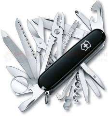 Victorinox Swiss Army SwissChamp Multi-Tool Pocket Knife (3.58 Inch | 91mm Closed) Black Handle 1.6795.3-X1 (Old Sku 53503)