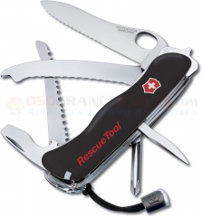 Victorinox Swiss Army 54900 Rescue Tool Multi-Tool Pocket Knife (4.4 Inch / 111mm Closed) Black Handle + Deluxe Nylon Sheath VN54900