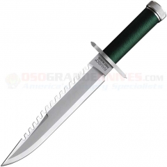 Rambo First Blood Sylvester Stalone Part I Knife Fixed (9.0 Inch Sawback Clip Point Blade) Hollow Cord Wrapped Handle + Survival Kit + Leather Sheath RB1 9292