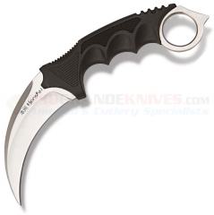 United Cutlery Honshu Karambit Fixed (4.0 Inch Hawkbill Satin Plain Blade) Overmolded Handle + Leather Sheath 2786