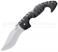 Cold Steel Spartan Kopis Folding Knife (4.5 Inch AUS-10A Stonewashed Plain Blade) Griv-Ex Handle 21ST