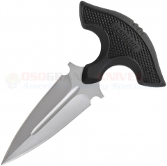 Schrade Full Tang Push Dagger Fixed Blade Knife (3.24 Inch Double-Edge Blade) Black Rubber Handle Kydex Sheath SCHF54